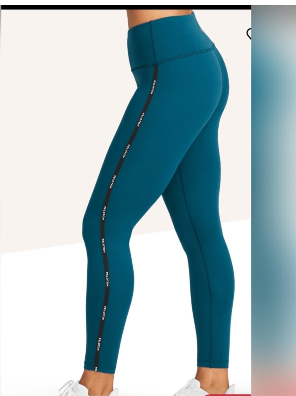 Peloton Here Now High-Rise Logo Tape Leggings - Teal Blue